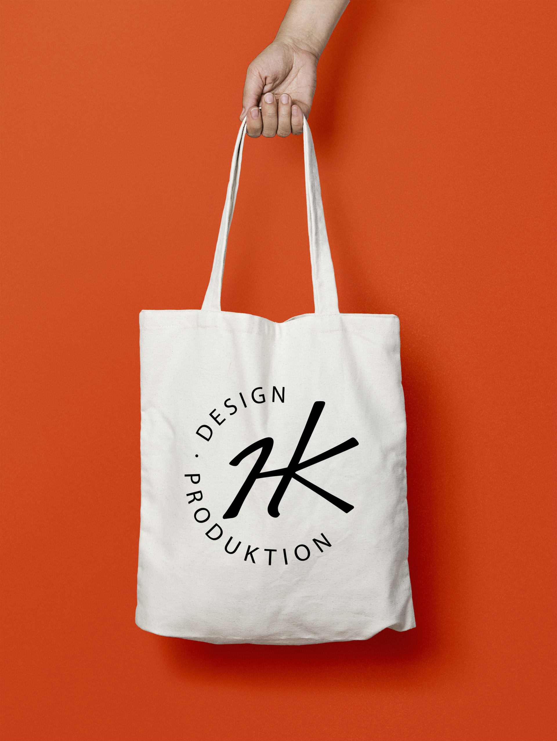 Mulepose med påtrykt logo fra HK Design & Produktion