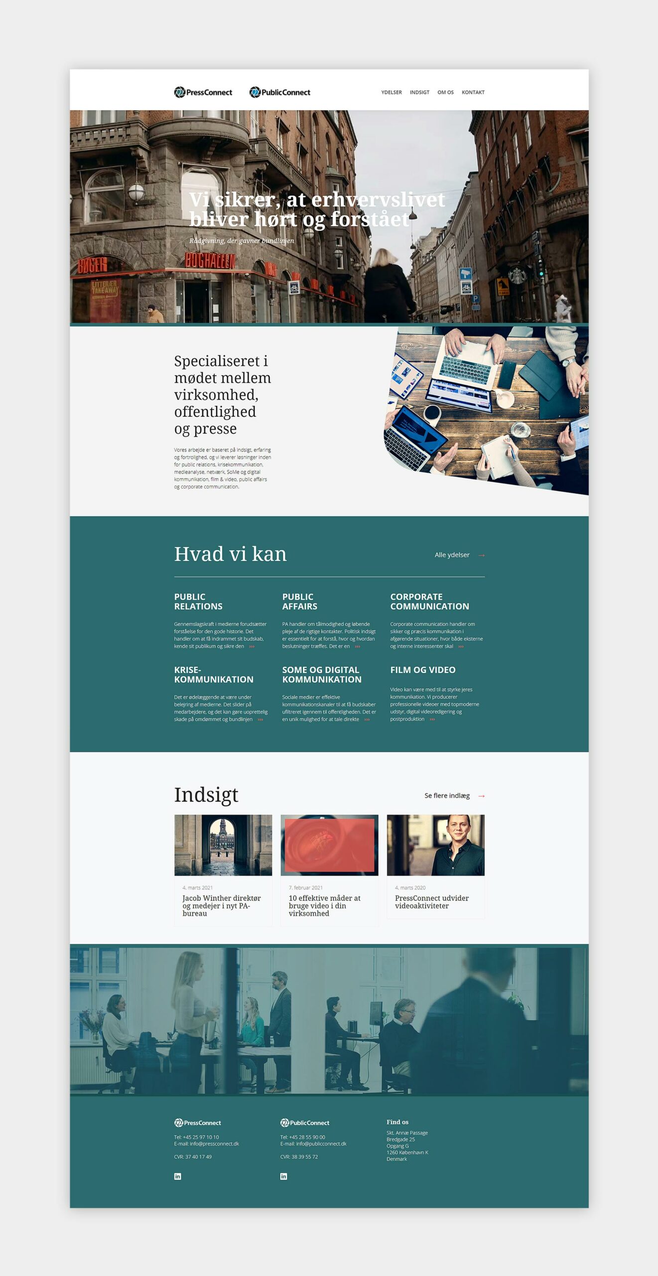 Design af hjemmeside for PressConnect